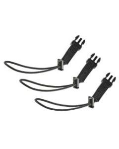 Ergodyne Squids 3026 Retractable Tool Lanyard Accessory Loops, 6in, Black, Pack Of 3 Loops