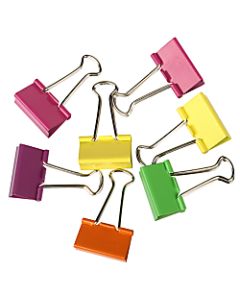 Office Depot Brand Fashion Binder Clips, 1 1/4in, Assorted Colors, Pack Of 12