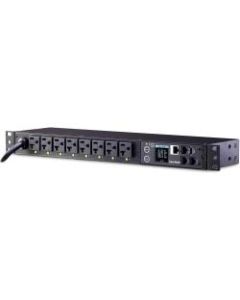 CyberPower PDU81002 100 - 120 VAC 20A Switched Metered-by-Outlet PDU - 8 Outlets, 12 ft, NEMA L5-20P (5-20P Adapter), Horizontal, 1U, LCD, 3YR Warranty