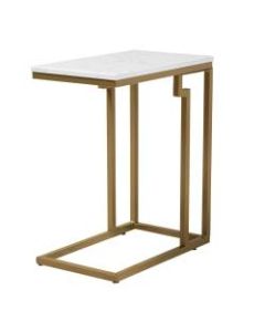 Baxton Studio Modern End Table, 22-7/8inH x 11-13/16inW x 18-15/16inD, White/Gold