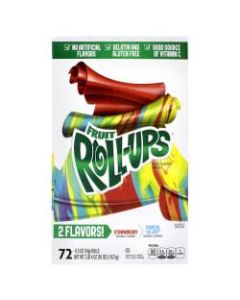 Fruit Roll-Ups Fruit Flavored Snacks, 0.5 Oz, Assorted Flavors, Box Of 72 Snacks