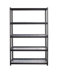 Lorell Wire Deck Shelving - 72in Height x 48in Width x 18in Depth - Recycled - Black - Steel - 1Each