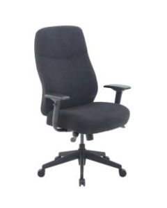 Serta Commercial Motif Fabric Ergonomic Big And Tall High-Back Executive Chair, Black/Silver