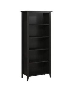 kathy ireland Home by Bush Furniture Connecticut 5 Shelf Bookcase, Black Suede Oak, Standard Delivery