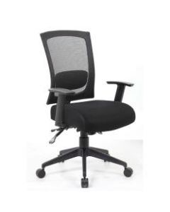 Boss Multifunction Mesh Mid-Back Task Chair, Mesh/Fabric, Black