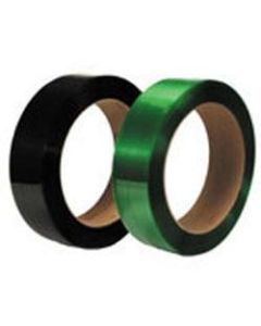 Smooth Polyester Strapping, 1/2in Wide x .028 Gauge, 3,250ft, 16in x 3in Core, 820 Lb. Break Strength, Black