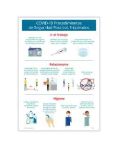 ComplyRight Corona Virus And Health Safety Poster, COVID-19 Employee Safety Procedures, Spanish, 10in x 14in