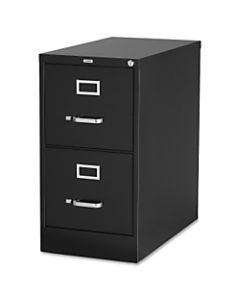 Lorell Fortress 22inD Vertical 2-Drawer Letter-Size File Cabinet, Metal, Black