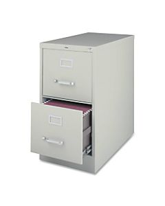 Lorell Fortress 22inD Vertical 2-Drawer Letter-Size File Cabinet, Metal, Light Gray