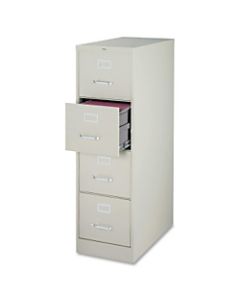 Lorell Fortress 22inD Vertical 4-Drawer Letter-Size File Cabinet, Metal, Light Gray