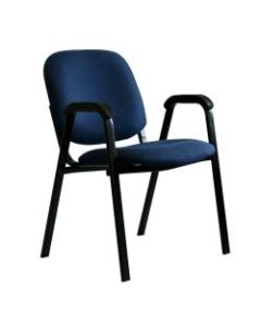 Office-Stor PLUS Guest  With Arms Padded Fabric Seat, Fabric Back Stacking Chair, 19in Seat Width, Blue Maze Seat/Black Frame, Quantity: 1