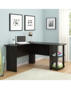 Ameriwood Home Dakota L-Shaped Desk With Bookshelves, Espresso