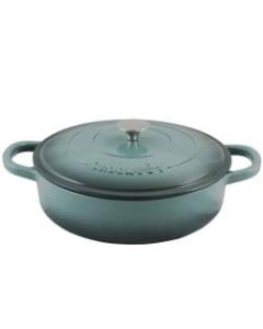 Crock-Pot Artisan Enameled 5-Quart Cast Iron Braiser Pan, Slate Gray