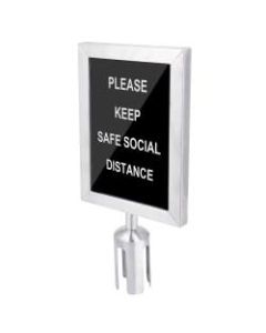 CSL Double-Sided Sign Holder For 6ft Stanchion, Stainless Steel