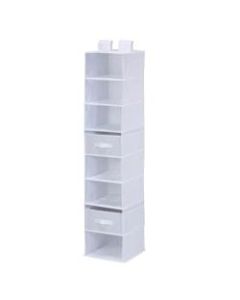 Honey-Can-Do Hanging Vertical Polyester Closet Organizer With 2-Pack Drawers, 8-Shelves, 54inH x 12inW x 12inD, White