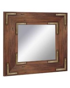 PTM Images Framed Mirror, Accent, 20inH x 20inW, Natural Wood