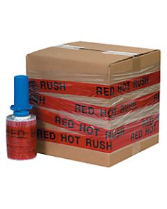 GoodWrappers Preprinted Identiwrap Stretch Film, "Red Hot Rush," 80 Gauge, 5in x 500ft, Pack Of 6