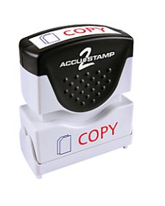 ACCU-STAMP2 Copy Stamp, Shutter Pre-Inked Two-Color Copy Stamp, 1/2in x 1-5/8in Impression, Red/Black Ink