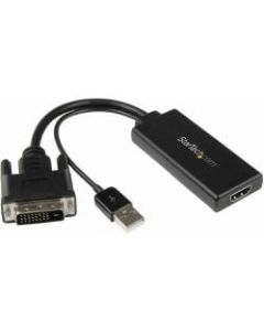 StarTech.com DVI to HDMI Video Adapter with USB Power and Audio - DVI-D to HDMI Converter - 1080p - DVI/HDMI/USB Video/Data Transfer Cable for Projector, Video Device, Workstation, Notebook