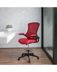 Flash Furniture Mid-Back Mesh Ergonomic Drafting Chair, Red