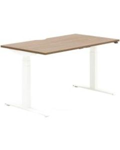 Allermuir Slide Electric Height-Adjustable Standing Desk, 29inH x 54inW x 30inD, Walnut/White