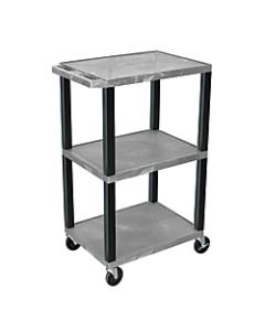 H. Wilson Plastic Utility Cart With Electrical Assembly, 42 1/16inH x 24inW x 18inD, Gray/Black