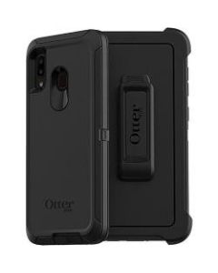 OtterBox Defender Carrying Case (Holster) Samsung Smartphone - Black - Drop Resistant, Dirt Resistant, Dust Resistant, Lint Resistant, Anti-slip - Polycarbonate Shell, Synthetic Rubber Cover, Polycarbonate Holster - Belt Clip