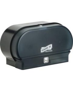 Genuine Joe Solutions Standard Bath Tissue Roll Dispenser - Manual - 2000 x Sheet, 2 x Roll - Black - Sliding Door - 1 Each
