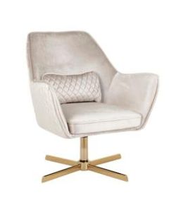 LumiSource Diana Contemporary Lounge Chair, Cream/Gold