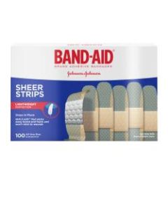 Band-aid Bandages, Sheer, 3/4in x 3in, Box Of 100 Bandages