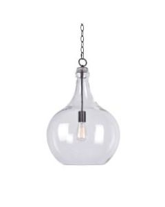 Kenroy Home Rhone 1-Light Pendant Lamp, Clear Shade/Oil-Rubbed Bronze Base