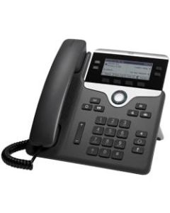 Cisco 7841 IP Phone - Wall Mountable - 4 x Total Line - VoIP - Caller ID - Speakerphone - 2 x Network (RJ-45) - PoE Ports - Monochrome