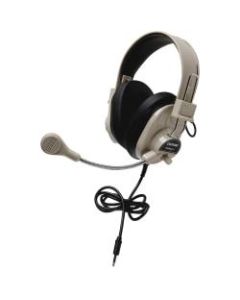 Califone Deluxe Stereo Headset With To Go Plug - Stereo - Mini-phone (3.5mm) - Wired - 25 Ohm - 20 Hz - 20 kHz - Over-the-head - Binaural - Circumaural - 3 ft Cable - Electret, Condenser, Omni-directional Microphone - Black