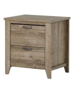 South Shore Lionel 2-Drawer Nightstand, 23-1/4inH x 22-3/4inW x 18-1/4inD, Weathered Oak