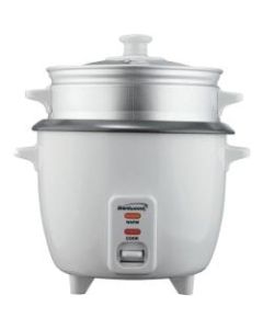Brentwood 8-Cup Rice Cooker With Steamer, White
