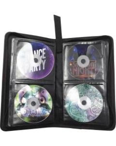 Maxell Traditional CD & DVD Travel Case - Leather, Polypropylene - Black - 64 CD/DVD