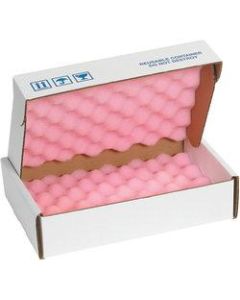 Office Depot Brand Antistatic Foam Shippers, 12inH x 8inW x 2 3/4inD, Pink/White, Case Of 24