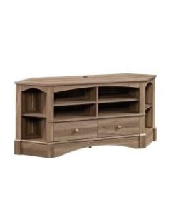 Sauder Harbor View Corner Entertainment Credenza for 60in TVs, Salt Oak