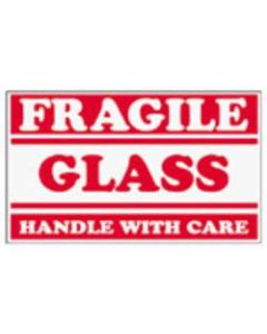 Tape Logic Preprinted Shipping Labels, SCL547, "Fragile Glass Handle With Care," 3in x 5in, Red/White, Pack Of 500