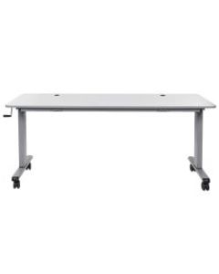 Luxor Height-Adjustable Flip-Top Nesting Table, 45-1/4inH x 71inW x 23-5/8inD, Gray