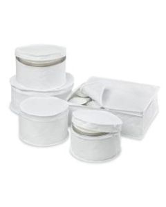 Honey-Can-Do 5-Piece Dinnerware Storage Set, Small Size, White
