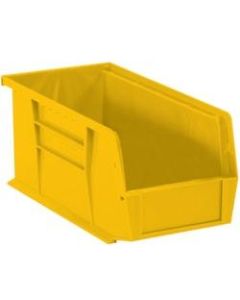 Office Depot Brand Plastic Stack & Hang Bin Boxes, Small Size, 14 3/4in x 8 1/4in x 7in, Yellow, Pack Of 12