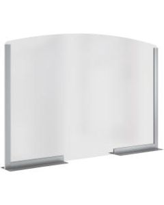 Deflecto Booth Barrier, 42inW x 23-1/2inH, Clear/Gray