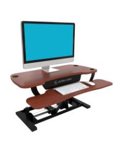 VersaDesk Power Pro Sit-To-Stand Height-Adjustable Electric Desk Riser, Cherry