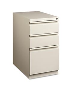 Lorell 22-7/8inD Vertical 3-Drawer Mobile Pedestal Box/Box/File Cabinet, Metal, Putty