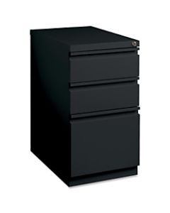 Lorell 22-7/8inD Vertical 3-Drawer Mobile Pedestal Box/Box/File Cabinet, Metal, Black