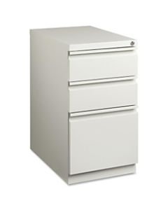 Lorell 22-7/8inD Vertical 3-Drawer Mobile Pedestal Box/Box/File Cabinet, Metal, Light Gray