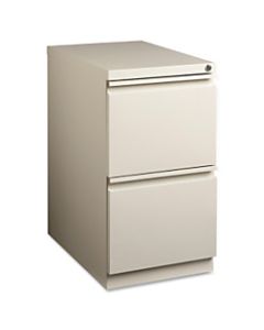 Lorell 22-7/8inD Vertical 2-Drawer Mobile Pedestal File Cabinet, Metal, Putty