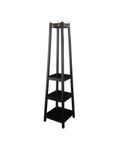 Powell Home Fashions Mellena Coat Rack With Shelves, 72inH x 17inW x 17inD, Black