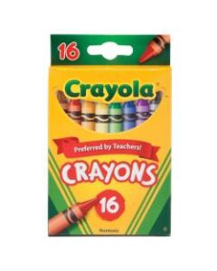Crayola Crayons, Peg Box, Assorted Colors, Box Of 16 Crayons
